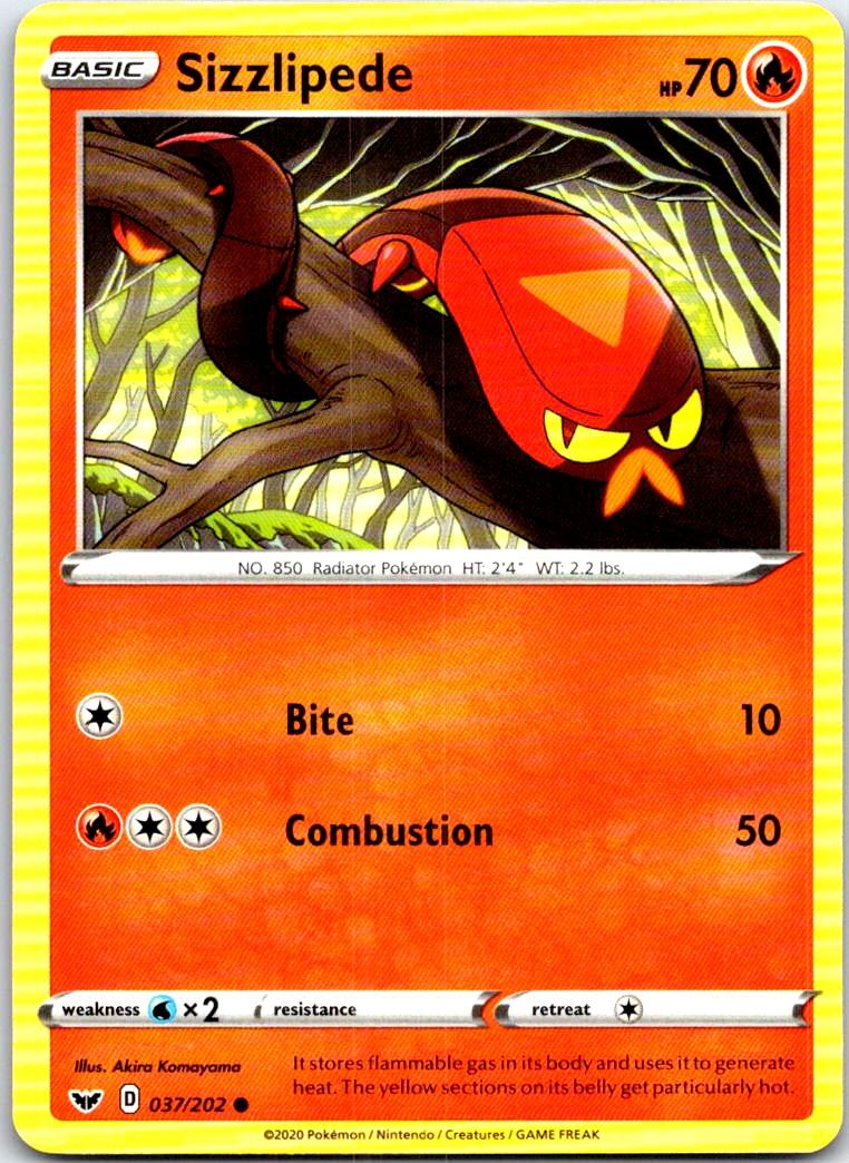 Sizzlipede - 037/202 - - SWORD & SHIELD - Pokemon - Common | AB64-44