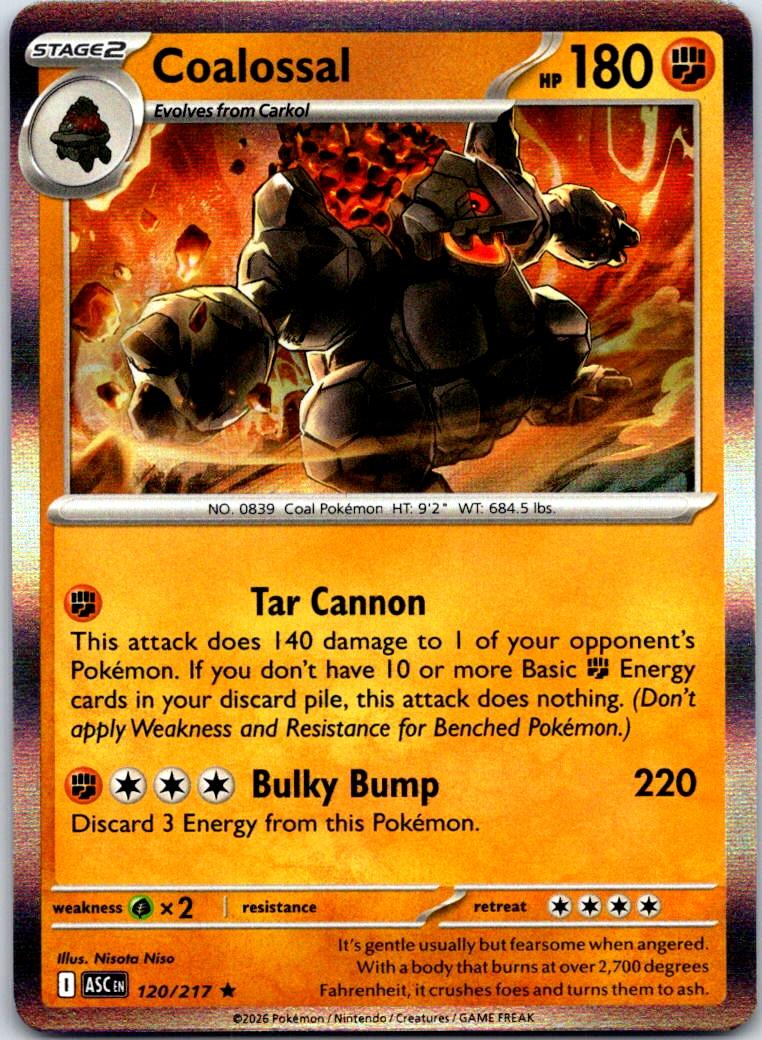 Coalossal - 120/217 - Holo - ASCENDED HEROES - Pokemon - Rare | AA121-15