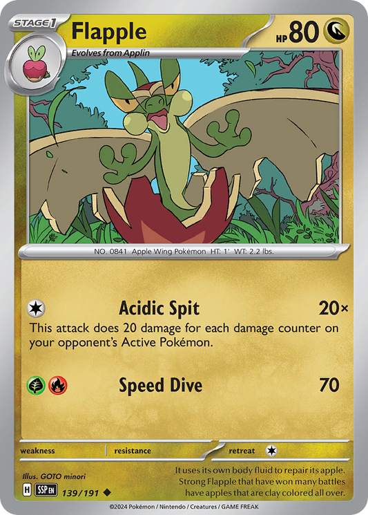 Flapple - 139/191 - - SURGING SPARKS - Pokemon - Uncommon | AA09-35