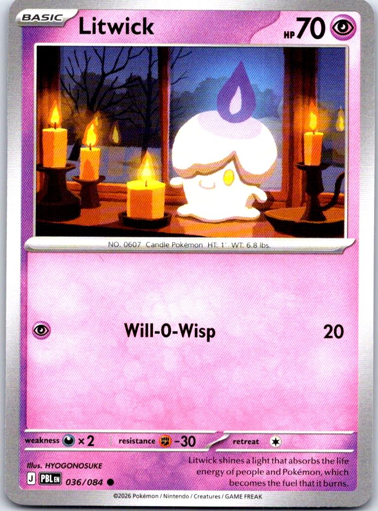 Litwick - 036/084 - - PITCH BLACK - Pokemon - Common | AB27-38