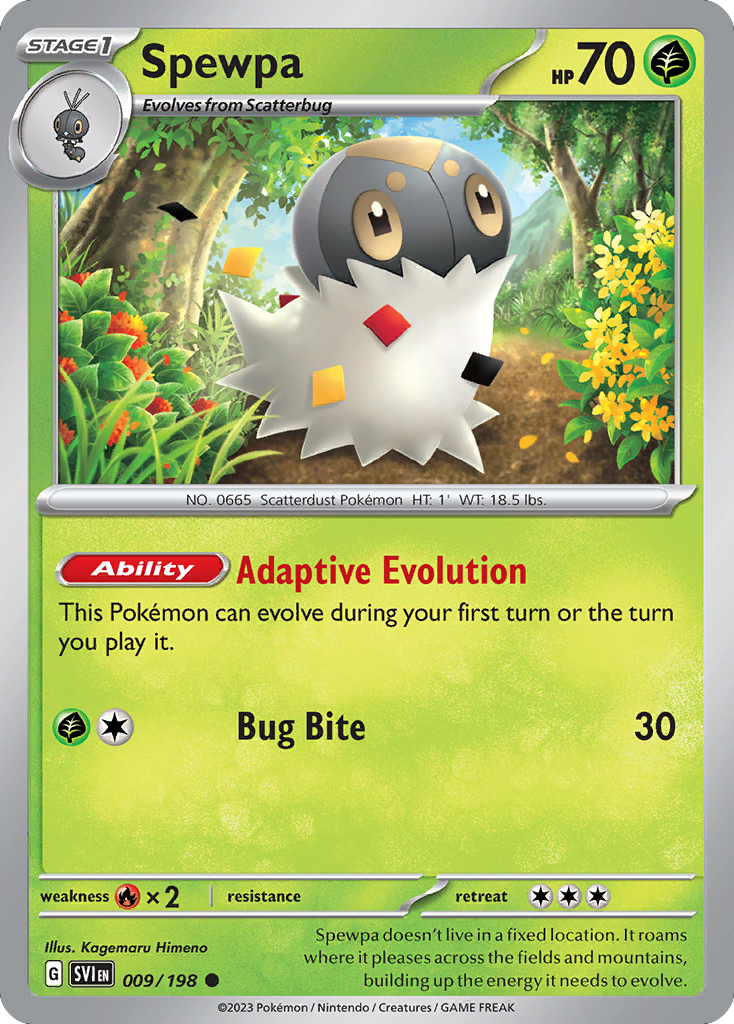 Spewpa - 009/198 - - SCARLET & VIOLET - Pokemon - Common | AA48-113