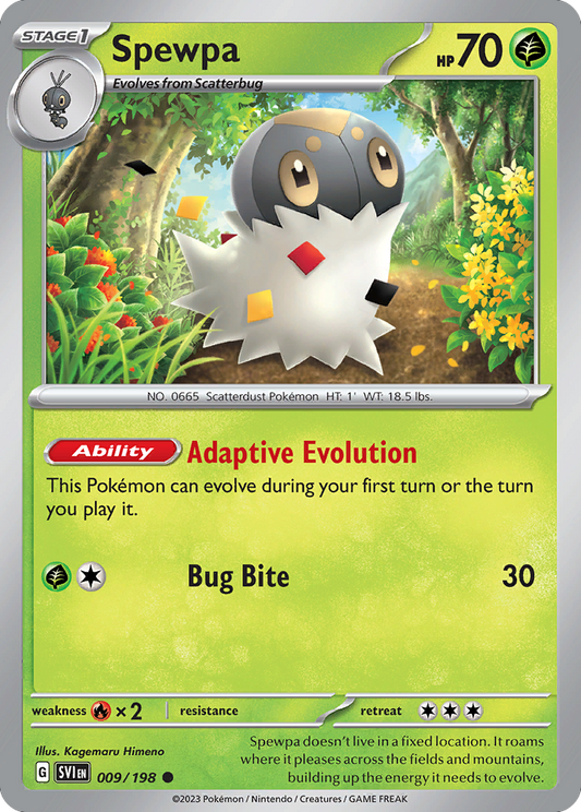Spewpa - 009/198 - - SCARLET & VIOLET - Pokemon - Common | AA48-113