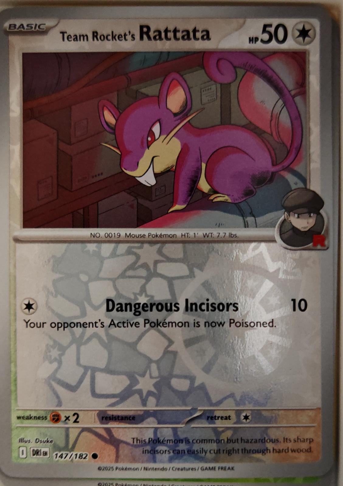 Team Rocket's Rattata - 147/182 - Reverse Holo - DESTINED RIVALS - Pokemon - | AA20-7