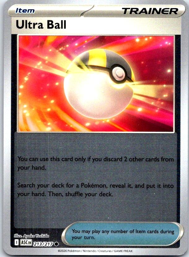 Ultra Ball - 213/217 - Reverse Holo - ASCENDED HEROES - Pokemon - | AC21-20
