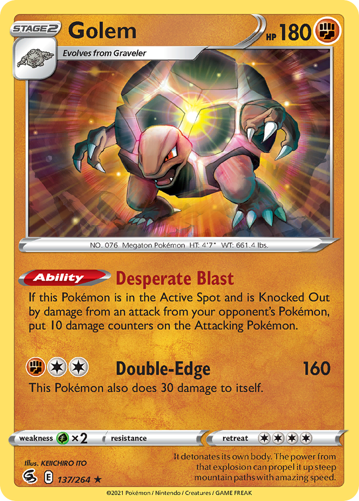 Golem - 137/264 - - FUSION STRIKE - Pokemon - Rare | AA66-6