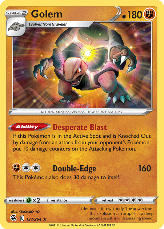 Golem - 137/264 - - FUSION STRIKE - Pokemon - Rare | AA66-6
