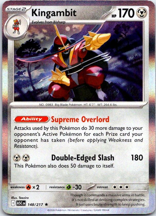 Kingambit - 148/217 - Holo - ASCENDED HEROES - Pokemon - Rare | AC25-21