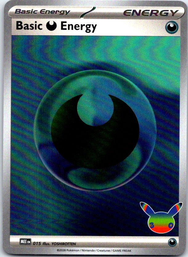 Basic Darkness Energy (30th Celebration) - 015 - Holo - MEE: MEGA EVOLUTION ENERGIES - Pokemon - | AC11-45