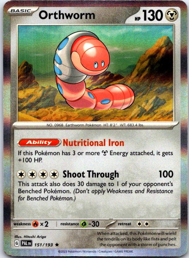 Orthworm - 151/193 - Holo - PALDEA EVOLVED - Pokemon - Rare | AC12-2