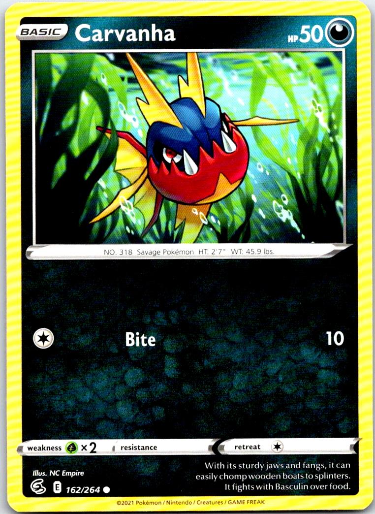 Carvanha - 162/264 - - FUSION STRIKE - Pokemon - Common | AB38-27