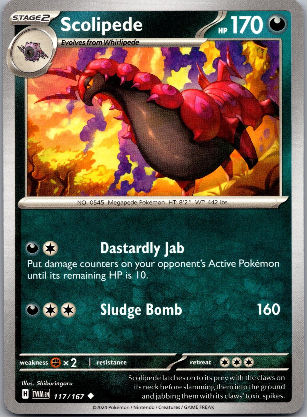 Scolipede - 117/167 - - TWILIGHT MASQUERADE - Pokemon - Uncommon | AA86-49