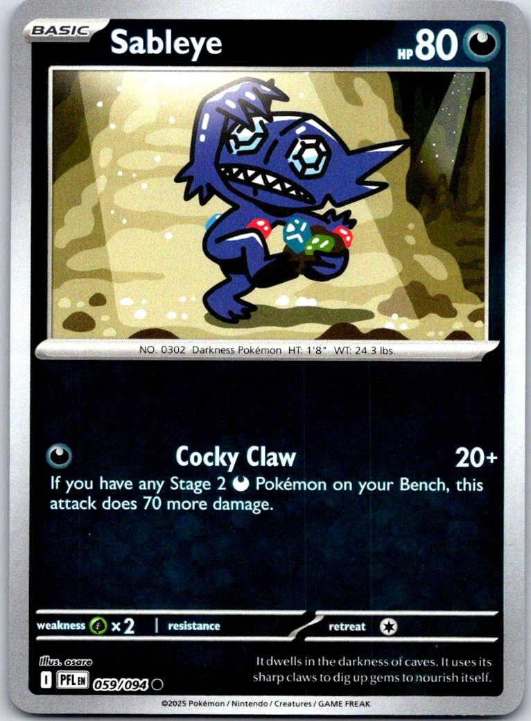 Sableye - 059/094 - Reverse Holo - PHANTASMAL FLAMES - Pokemon - | AB04-21