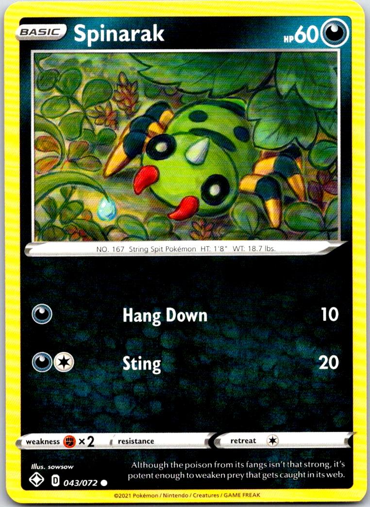 Spinarak - 043/072 - - SHINING FATES - Pokemon - Common | AB09-10