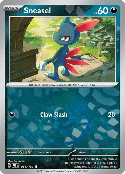 Sneasel (Poke Ball Pattern) - 061/131 - Holo - PRISMATIC EVOLUTIONS - Pokemon - | AA26-86