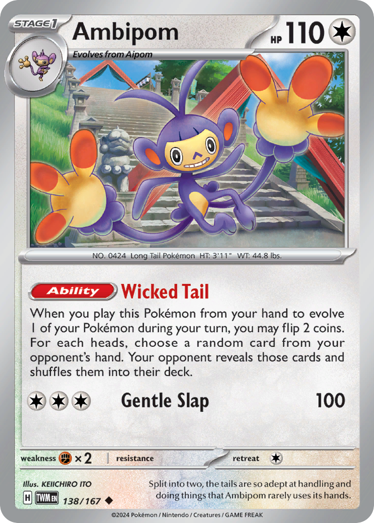 Ambipom - 138/167 - Reverse Holo - TWILIGHT MASQUERADE - Pokemon - | AA82-46