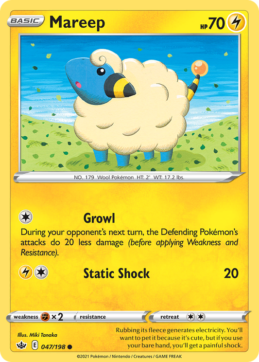 Mareep - 047/198 - - CHILLING REIGN - Pokemon - Common | AA57-34