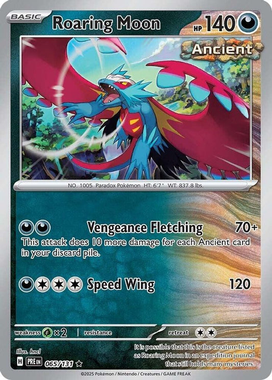 Roaring Moon - 065/131 - Reverse Holo - PRISMATIC EVOLUTIONS - Pokemon - | AA26-97