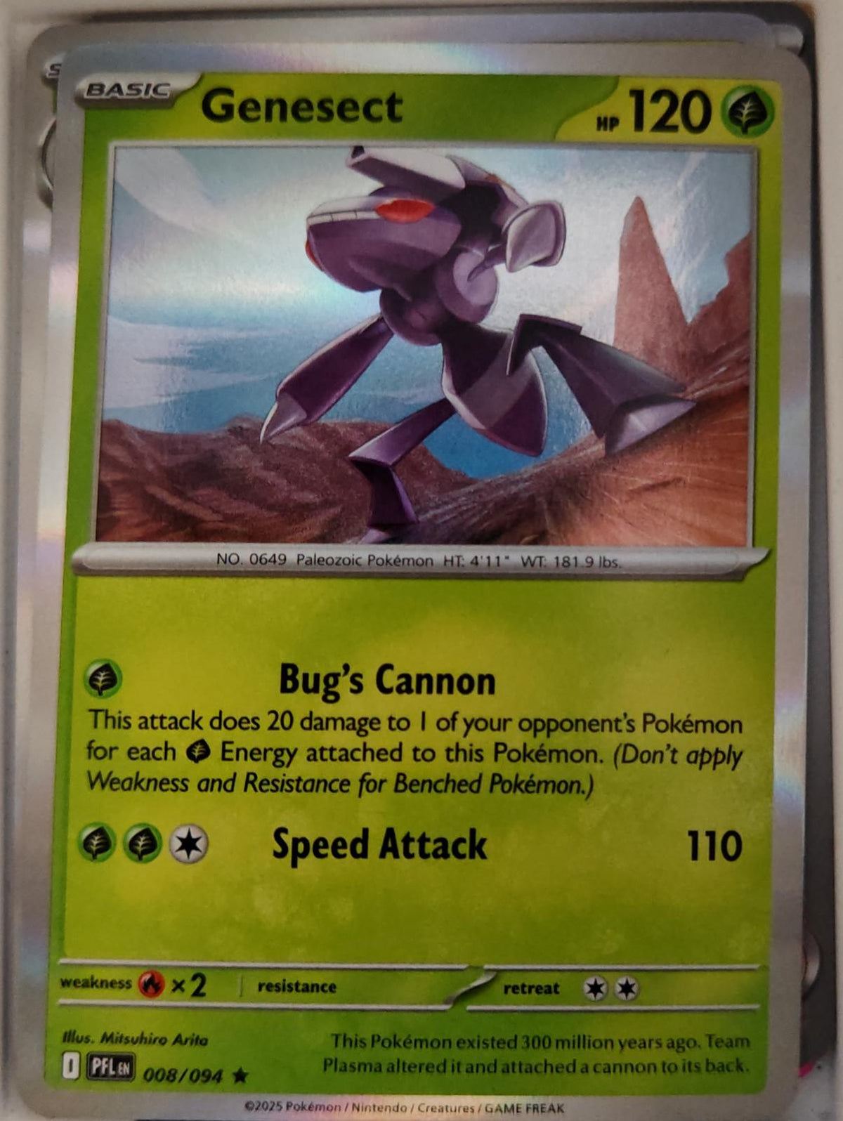 Genesect - 008/094 - Holo - PHANTASMAL FLAMES - Pokemon - Rare | AA29-7