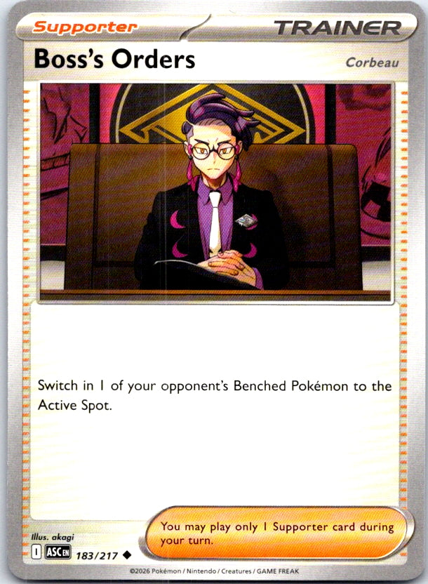 Boss's Orders [Corbeau] - 183/217 - - ASCENDED HEROES - Pokemon - | AC23-8
