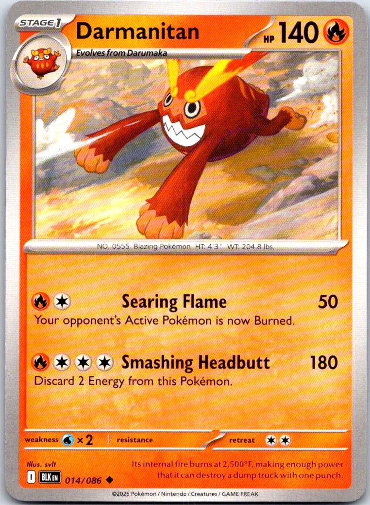 Darmanitan - 014/086 - - BLACK BOLT - Pokemon - Uncommon | AA108-14