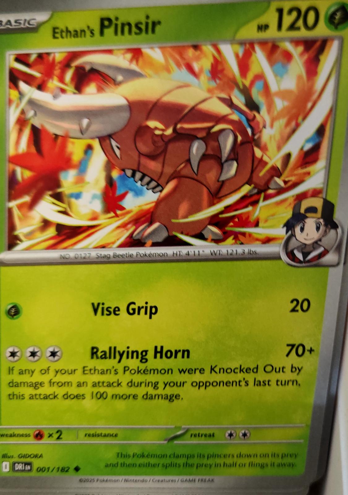 Ethan's Pinsir - 001/182 - - DESTINED RIVALS - Pokemon - Uncommon | AA23-82