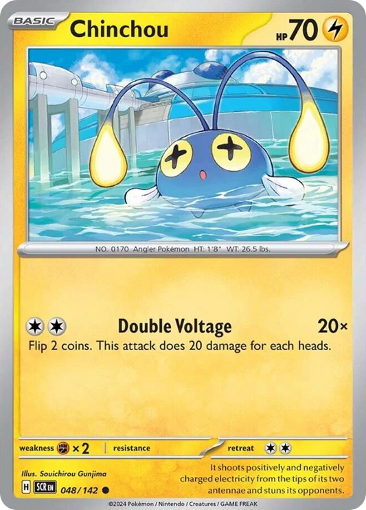 Chinchou - 48/142 - Reverse Holo - STELLAR CROWN - Pokemon - Common | AA04-26