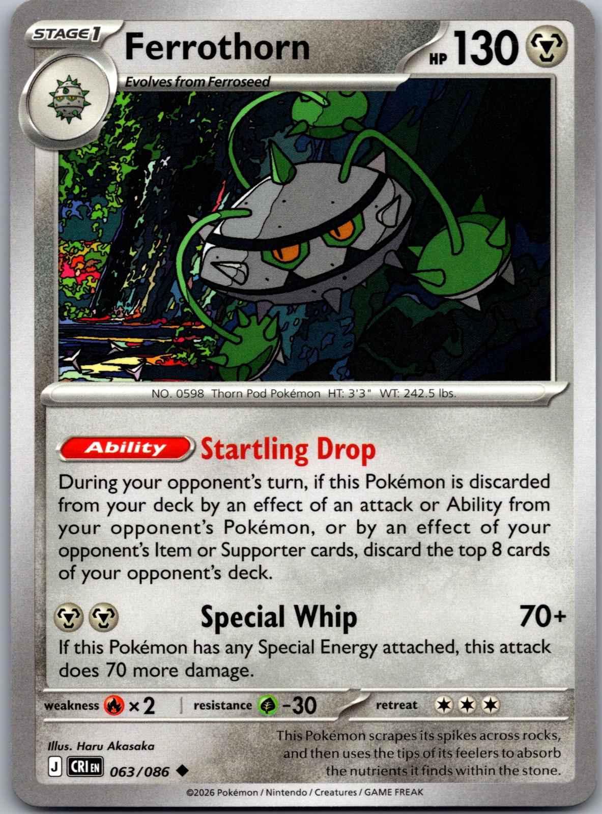 Ferrothorn - 063/086 - - CHAOS RISING - Pokemon - Uncommon | AA81-8