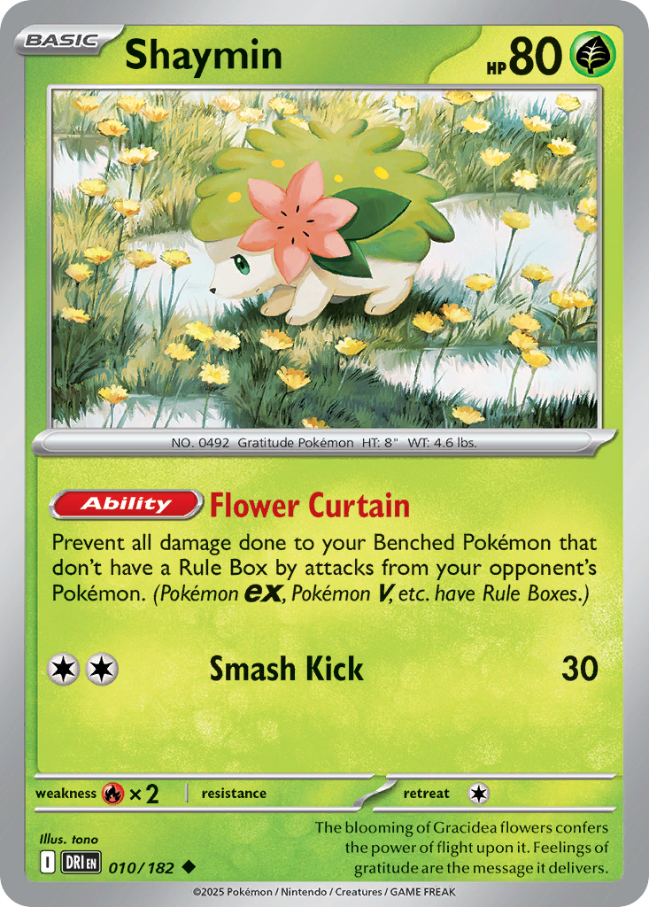 Shaymin - 010/182 - - DESTINED RIVALS - Pokemon - Uncommon | AA07-55