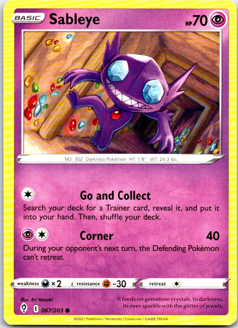Sableye - 067/203 - - EVOLVING SKIES - Pokemon - Common | AB29-31