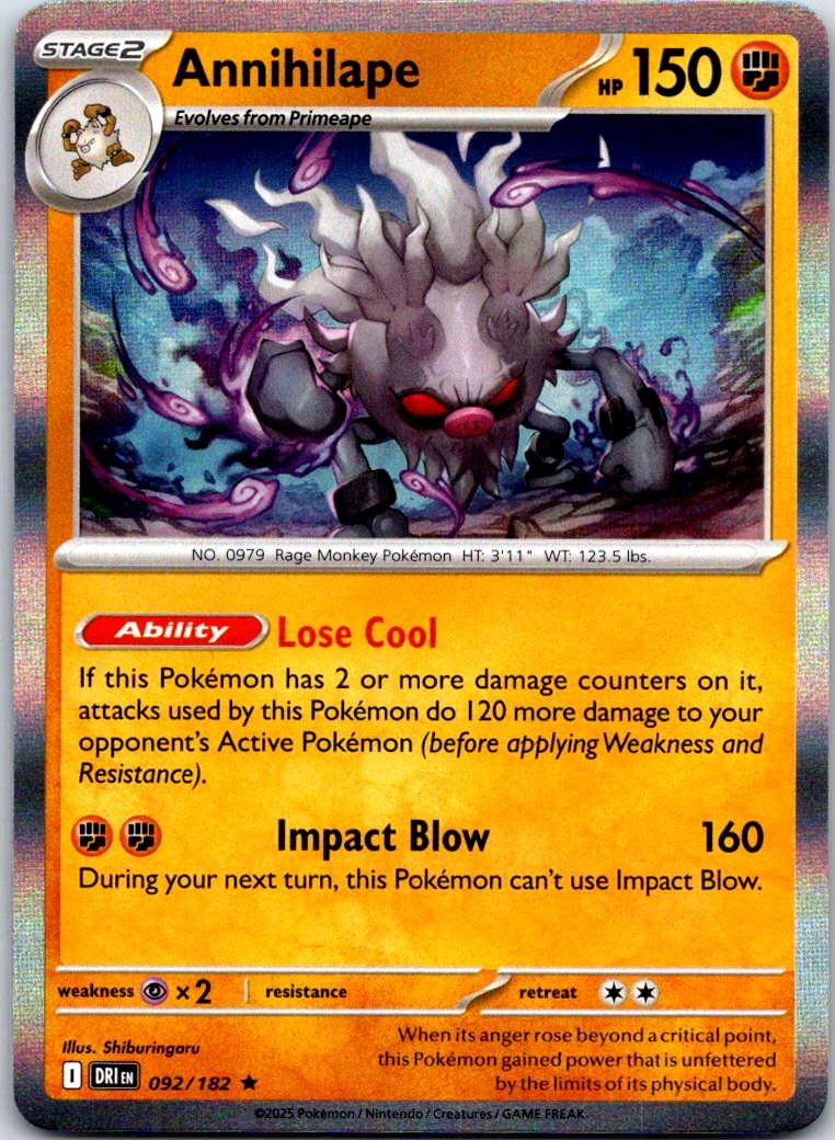 Annihilape - 092/182 - Holo - DESTINED RIVALS - Pokemon - Rare | AA122-32