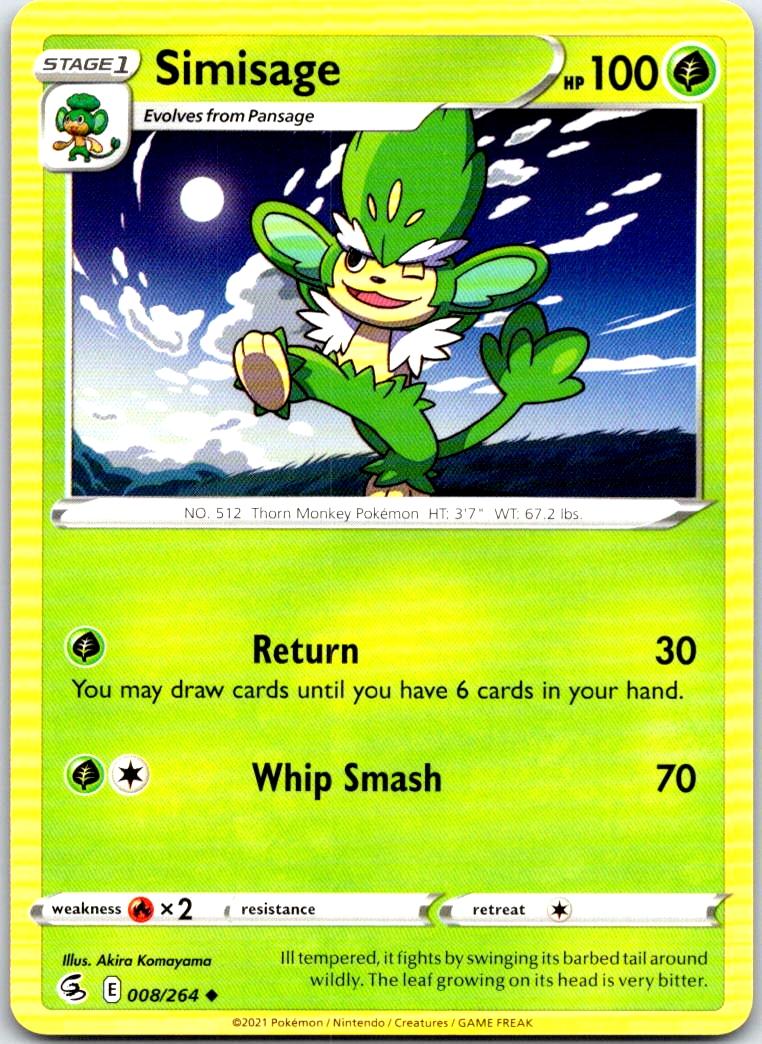 Simisage - 008/264 - - FUSION STRIKE - Pokemon - Uncommon | AB33-44