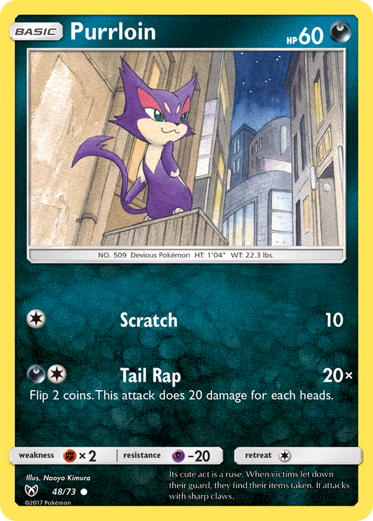 Purrloin - 48/73 - - SHINING LEGENDS - Pokemon - Common | AA67-41