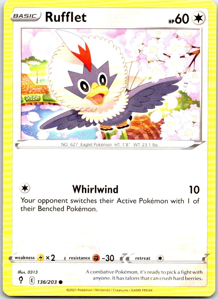 Rufflet - 136/203 - - EVOLVING SKIES - Pokemon - Common | AB36-1