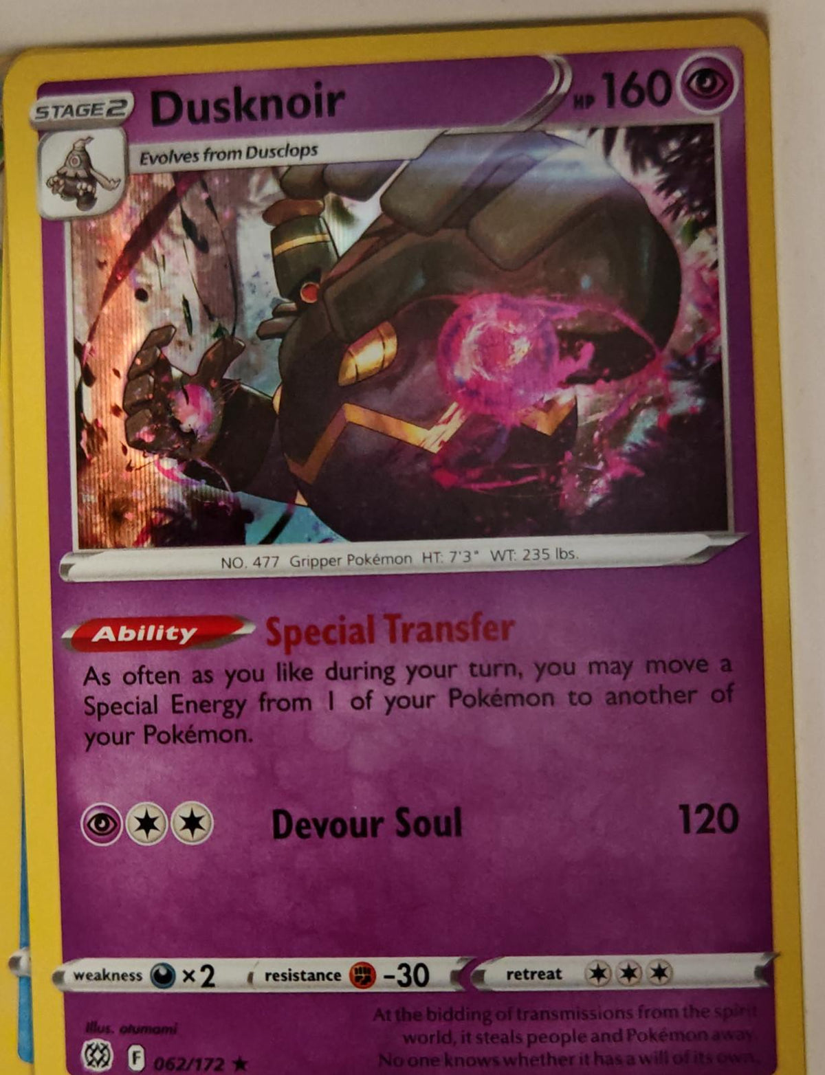 Dusknoir - 062/172 - Holo - BRILLIANT STARS - Pokemon - Rare | AA21-13
