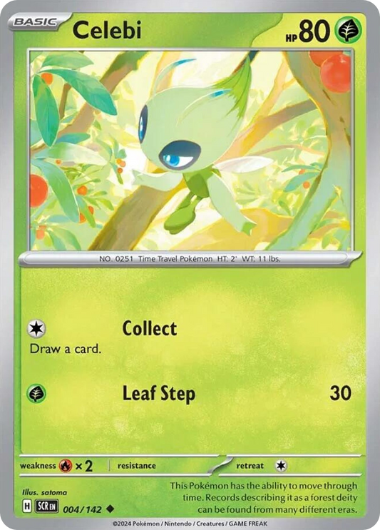 Celebi - 4/142 - Reverse Holo - STELLAR CROWN - Pokemon - Uncommon | AA04-35