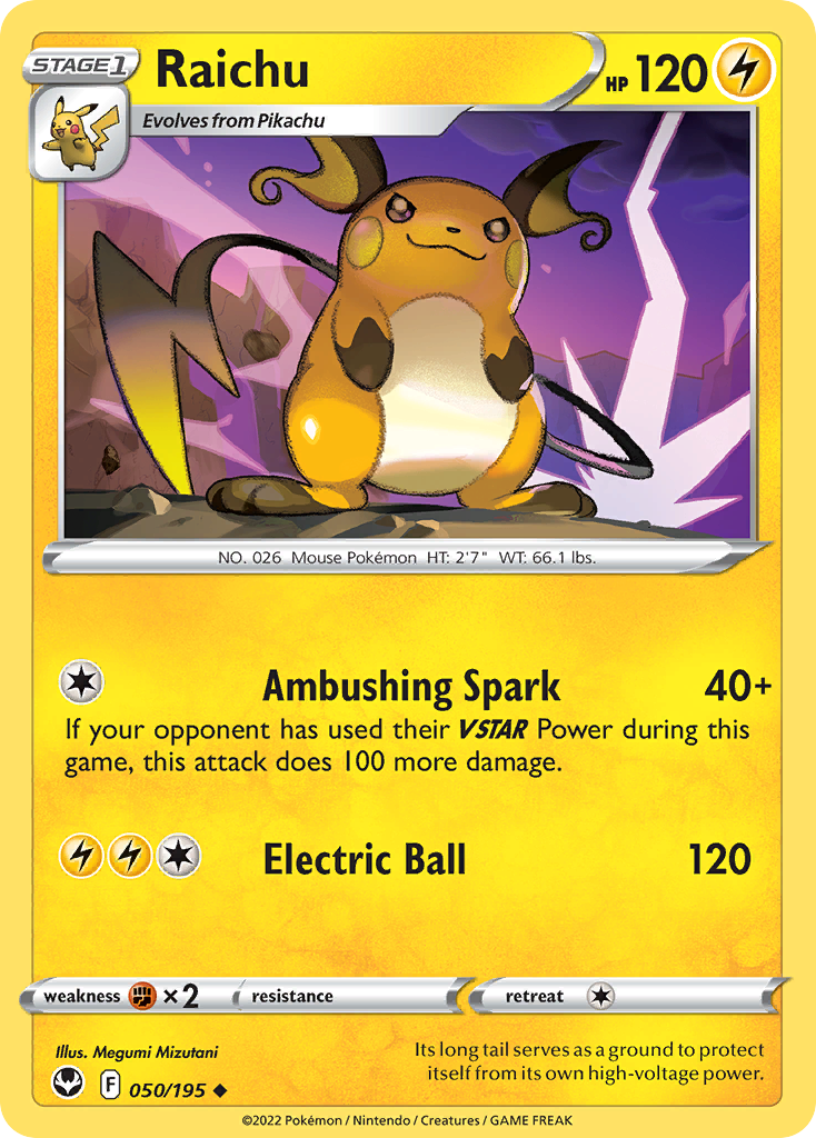 Raichu - 050/195 - - SILVER TEMPEST - Pokemon - Uncommon | AA99-11