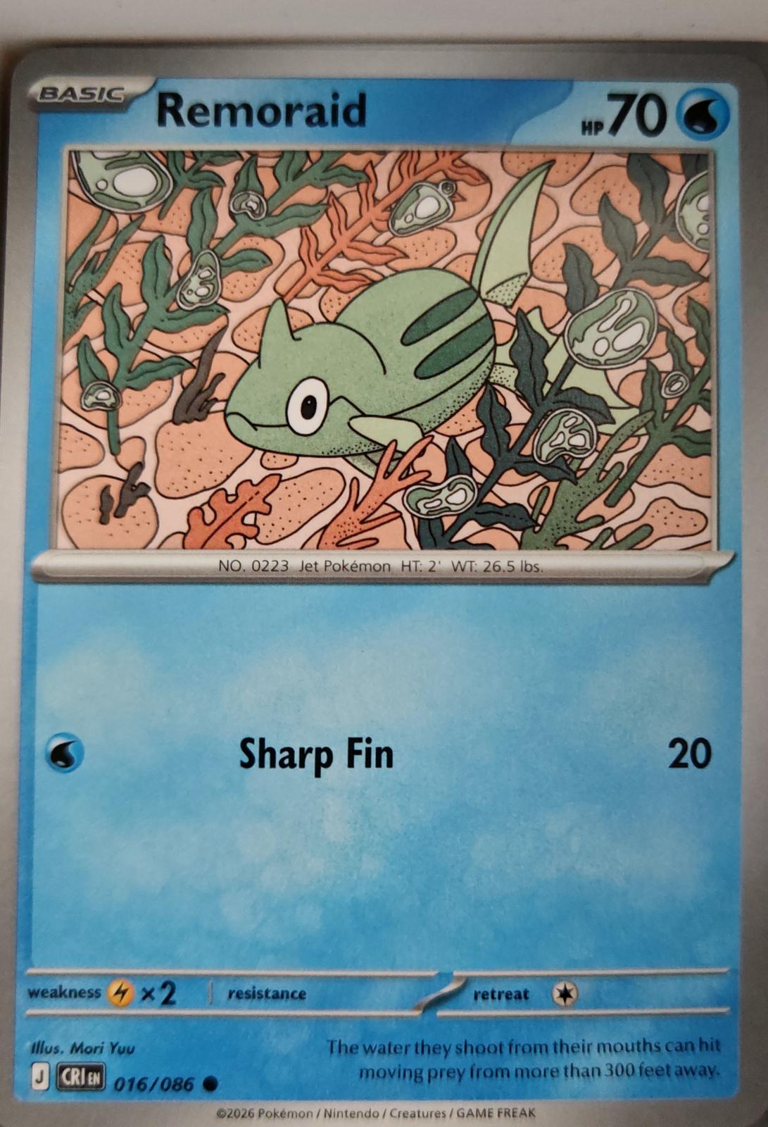Remoraid - 016/086 - - CHAOS RISING - Pokemon - Common | AA08-74