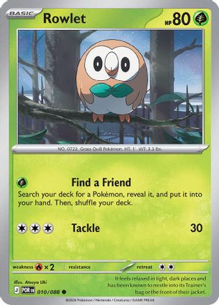 Rowlet - 010/088 - - PERFECT ORDER - Pokemon - Common | AA09-88