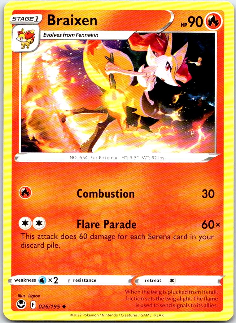 Braixen - 026/195 - - SILVER TEMPEST - Pokemon - Uncommon | AB49-25