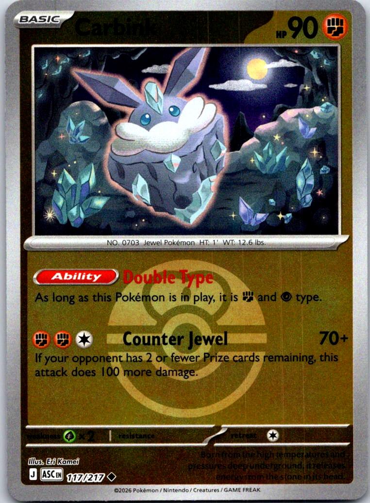 Carbink (Love Ball) - 117/217 - Reverse Holo - ASCENDED HEROES - Pokemon - | AB04-30