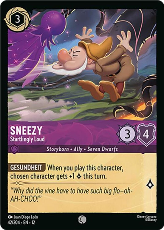 Sneezy - Startlingly Loud - 42/204 - - WILDS UNKNOWN - Lorcana - | LAA01-90