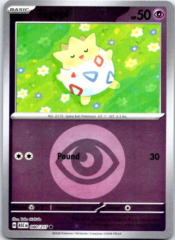 Togepi (Energy Symbol Pattern) - 080/217 - Reverse Holo - ASCENDED HEROES - Pokemon - | AC26-8
