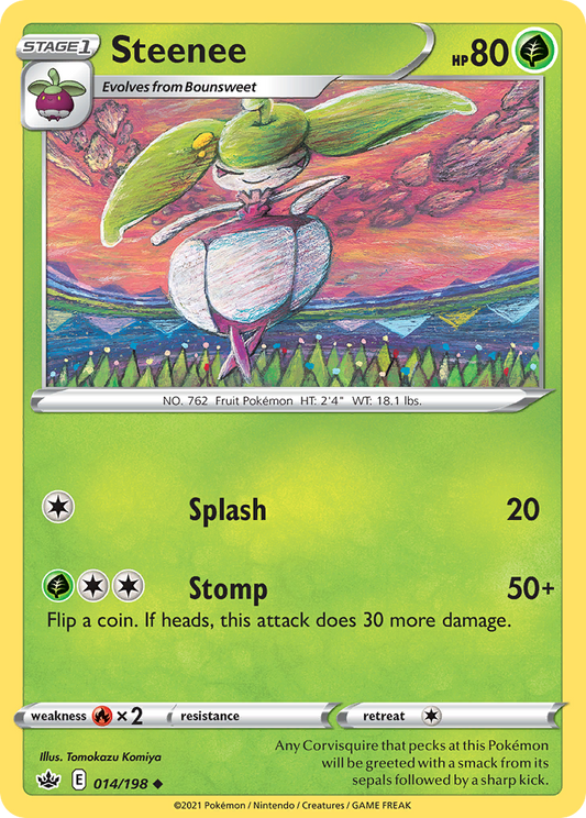 Steenee - 014/198 - - CHILLING REIGN - Pokemon - Uncommon | AA58-21