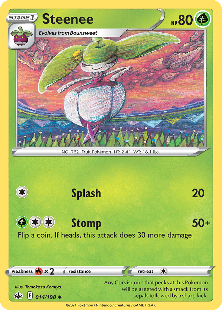 Steenee - 014/198 - - CHILLING REIGN - Pokemon - Uncommon | AA57-23