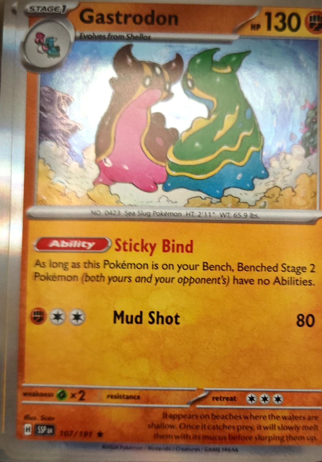 Gastrodon - 107/191 - Holo - SURGING SPARKS - Pokemon - Rare | AA13-78