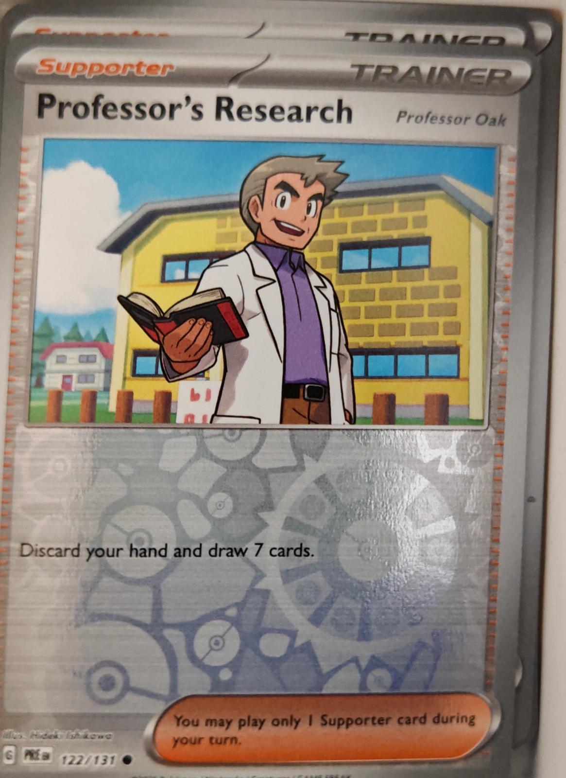 Professor's Research [Professor Oak] - 122/131 - Reverse Holo - PRISMATIC EVOLUTIONS - Pokemon - | AA29-13