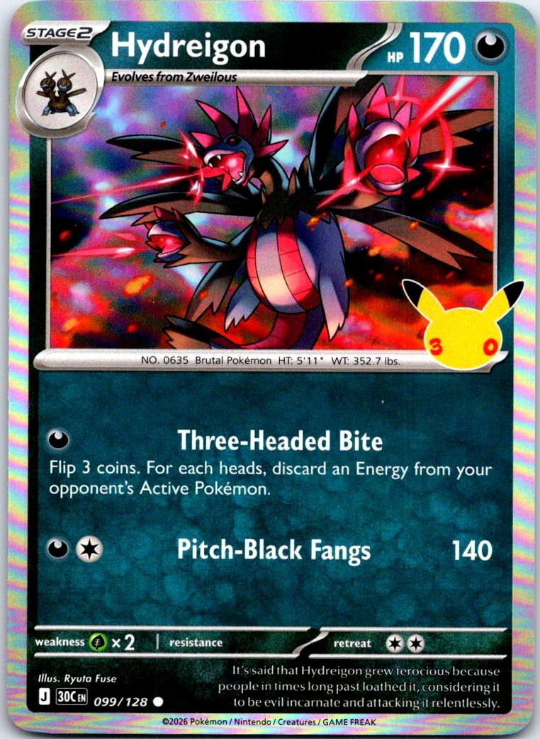 Hydreigon - 099/128 - Holo - ME: 30TH CELEBRATION - Pokemon - | AB31-15