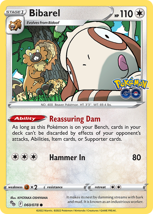Bibarel - 060/078 - - POKEMON GO - Pokemon - Common | AA90-15
