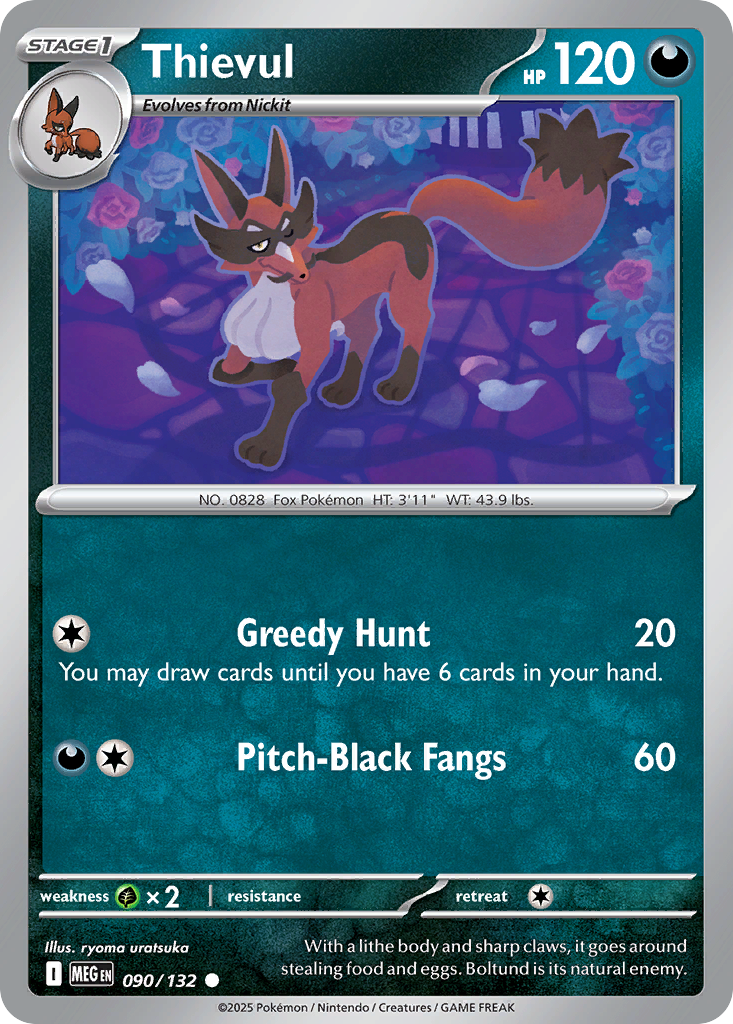 Thievul - 090/132 - - MEGA EVOLUTION - Pokemon - Common | AA23-66
