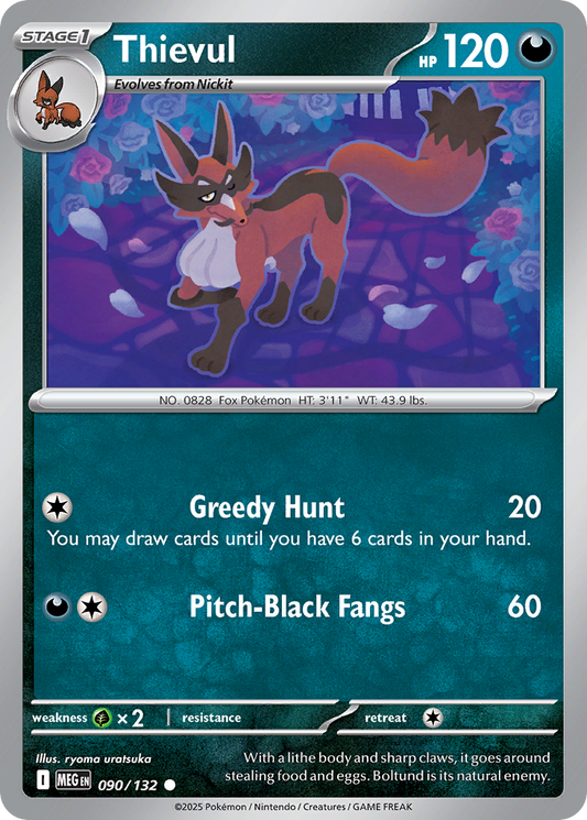 Thievul - 090/132 - - MEGA EVOLUTION - Pokemon - Common | AA23-66